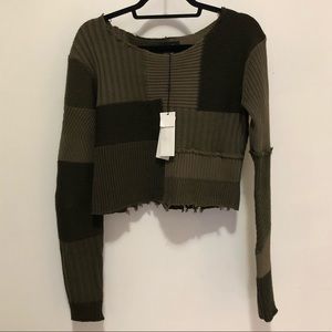 SOLD ‼️‼️‼️HELMUT LANG Cropped Patchwork Sweater